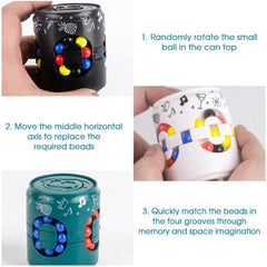 Magic Cube and Fidget Spinner, Rotating Fidget Cube Toy Set, Idea ADHD Fidget Toys, Adult Fidget Spinner for Anxiety Relief Therapy, Fidget Pack Great Gift for Adults Teens Boys Kids