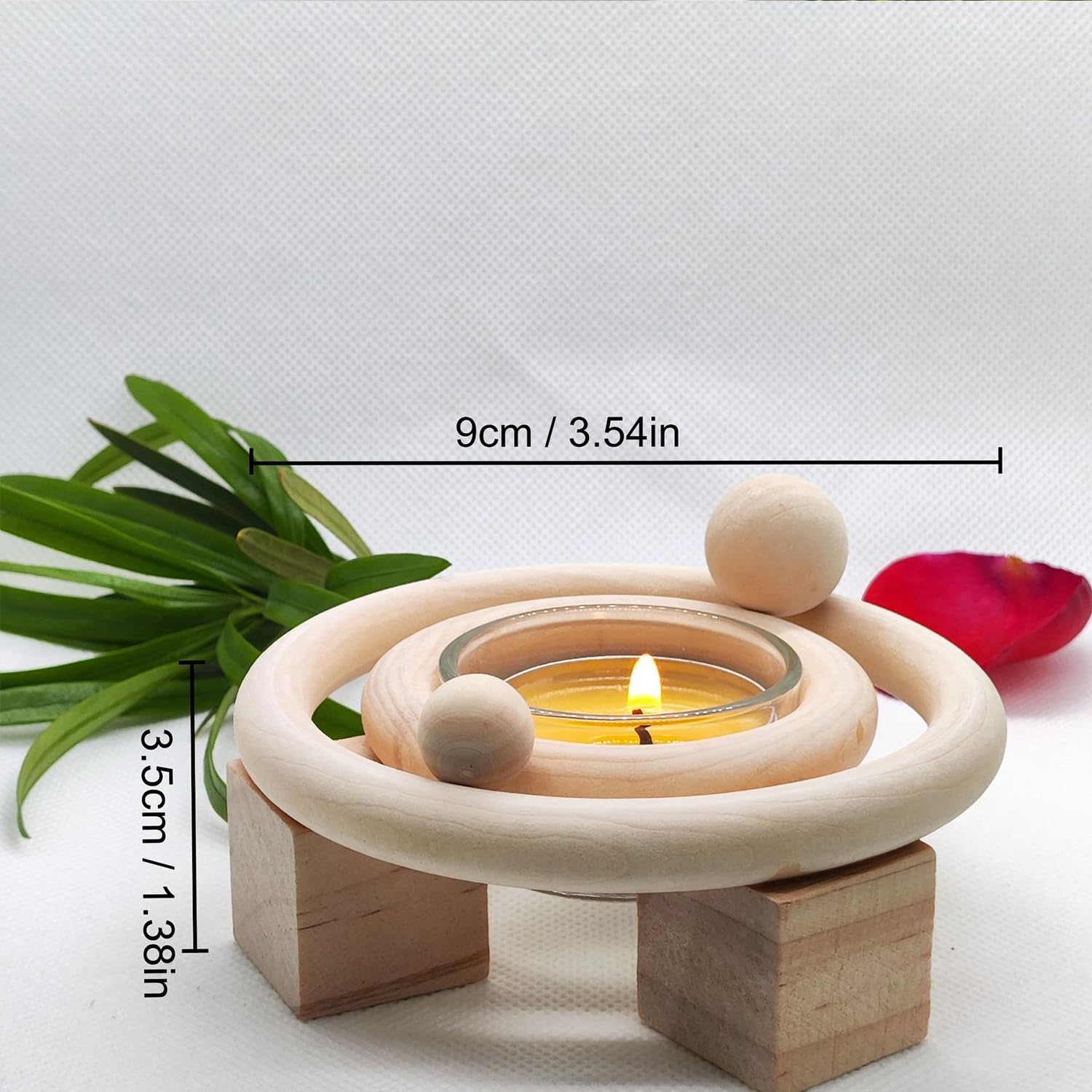 Wooden Planet Candle Holder, Tea Light Candle Holder, Round Candle Holder for Home Decor