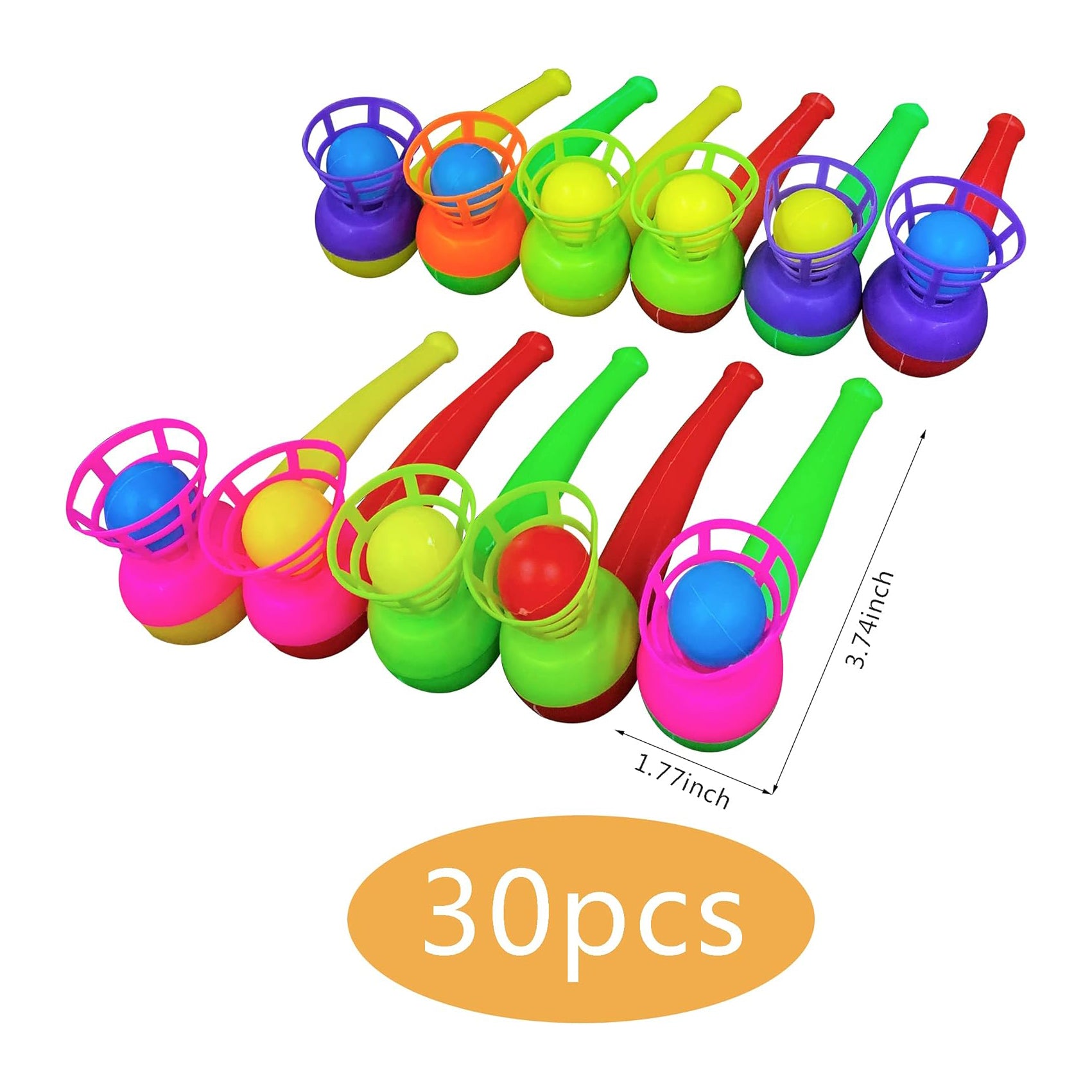 30PCS Ball Blowing Toy Floating Blow Pipe Balls for Kids Boys Girls Toys Blowing Ball Party