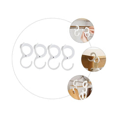 4pcs S-Shaped Snap Hook Plastic s Shaped Hook Metal Clothes Rack Practical Hangers Hanging Plant Hook S Shaped Hooks Kitchen S-Shaped Buckle Abs Small Tools White Simple