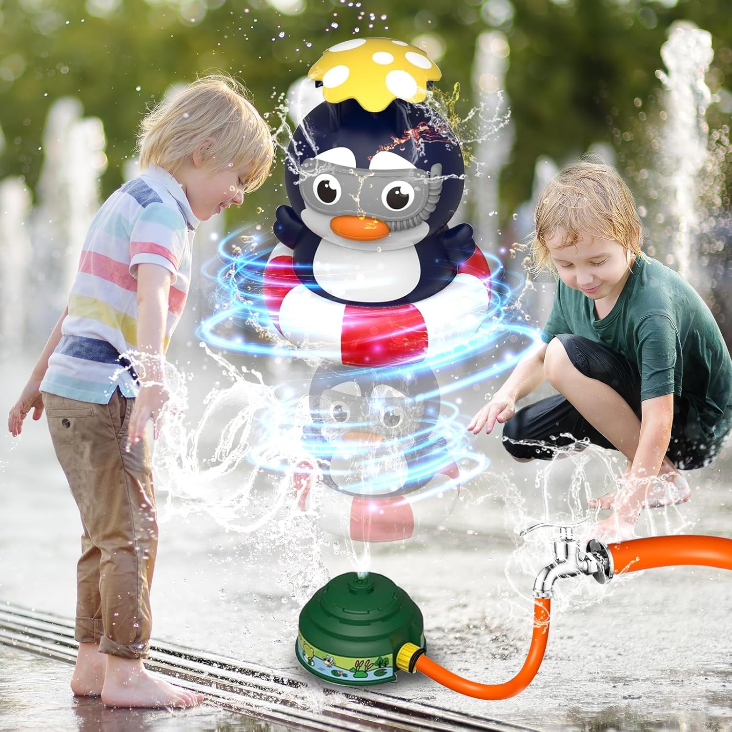 Sprinkler Rocket Launcher for Kids, Outdoor Water Toys for Boys & Girls 3 4 5 6 7 8 Year Old, Summer Outside Activity