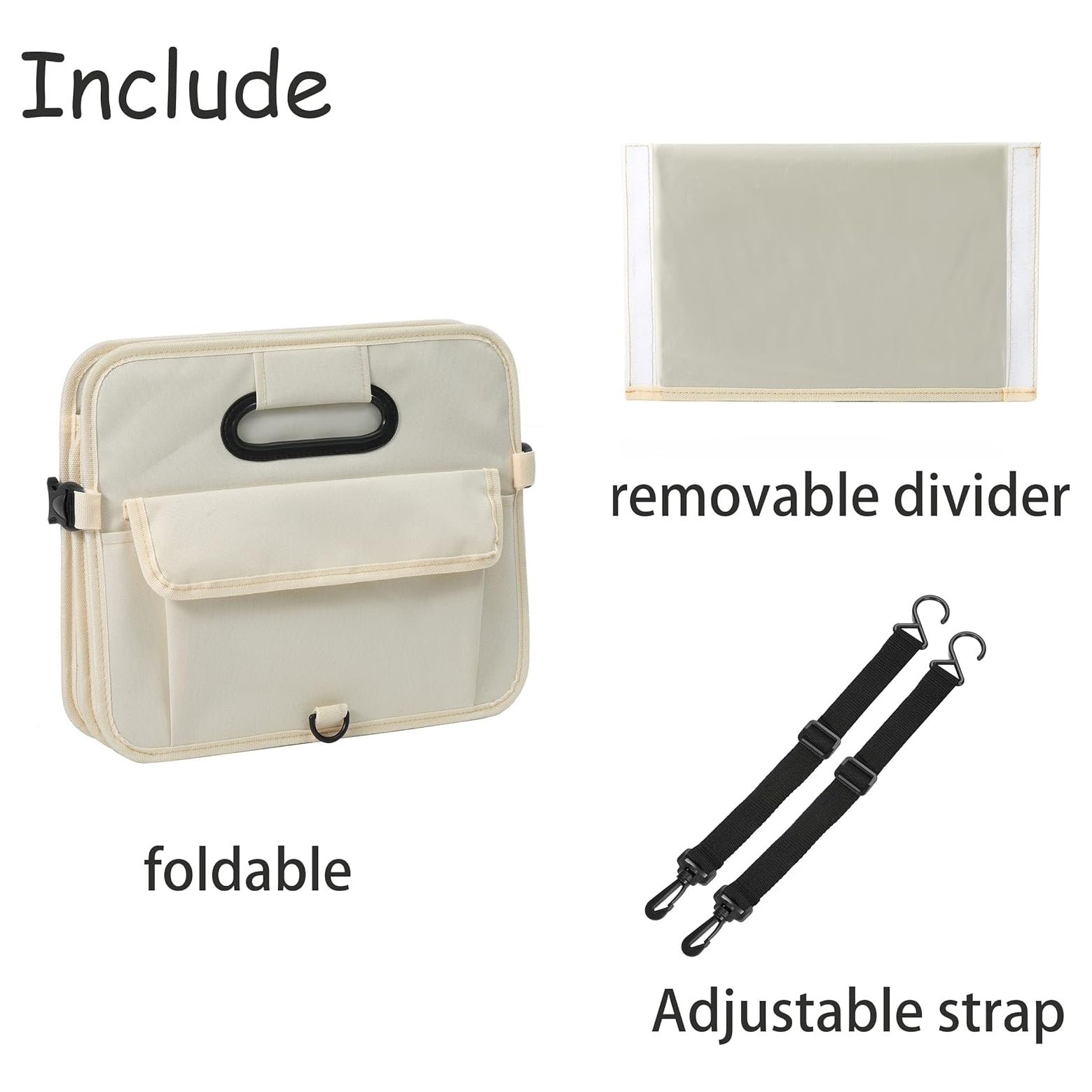 Car Trunk Organizer Car Storage Organizer Collapsible Multi Compartment Car Organizer Adjustable Straps Car Organizer for SUV