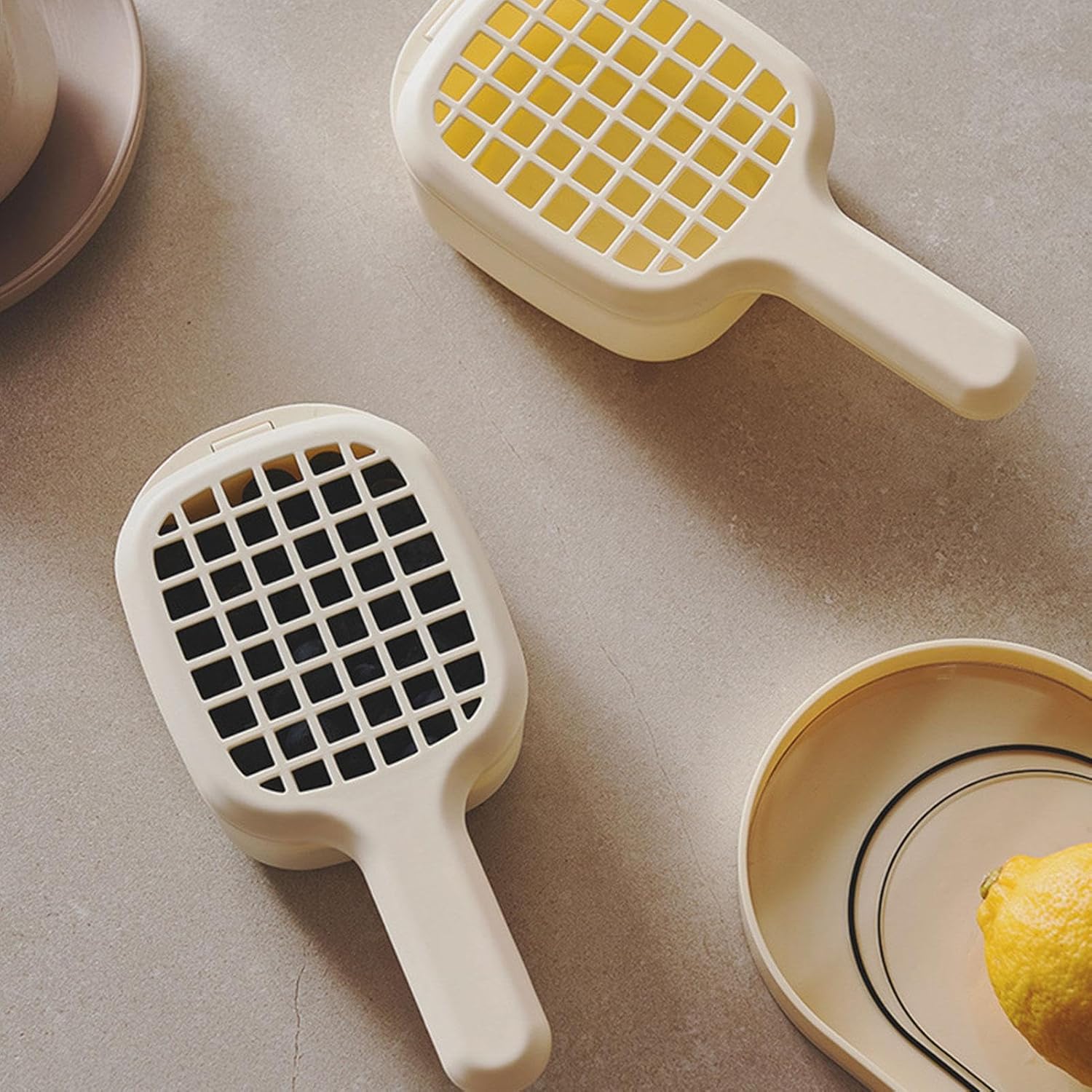 Fruit Strainer Kitchen | Basket Drainage Kitchen | Basket Fruit Colander | Handy Colander - Efficient Kitchen Drainage Basket for Washing Blueberries, Small Tomatoes, Grapes, Light Yellow