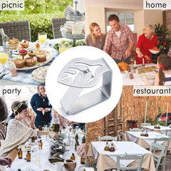 Tablecloth Clips for Outdoor Dining Table 8 pcs Picnic Tables Clips Thickened Strong Stainless Steel,Table Cloth Clips Holders Ideal for Outdoor and Indoor,Home,Kitchen,Restaurant,Party(Leaf)