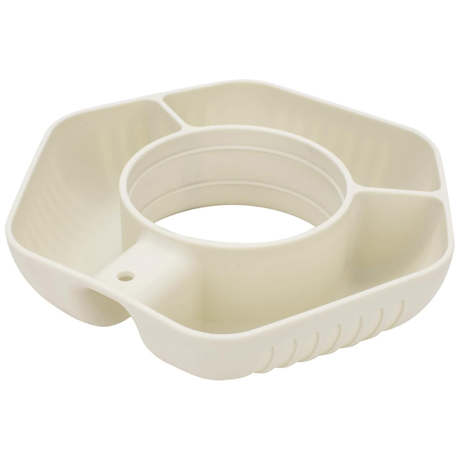 Round Divided Serving Platter, Box Snack Storage Fruit Bowl Container 3 Compartments, Silicone Snack Ring Tray Platter