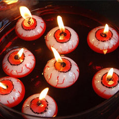 3 Pack Halloween Candles Decor, Halloween Round Eyeball Burning Candle Scary Eyeball Floating Eyeball Candles Halloween Party Decorations Table Candles Halloween Decor