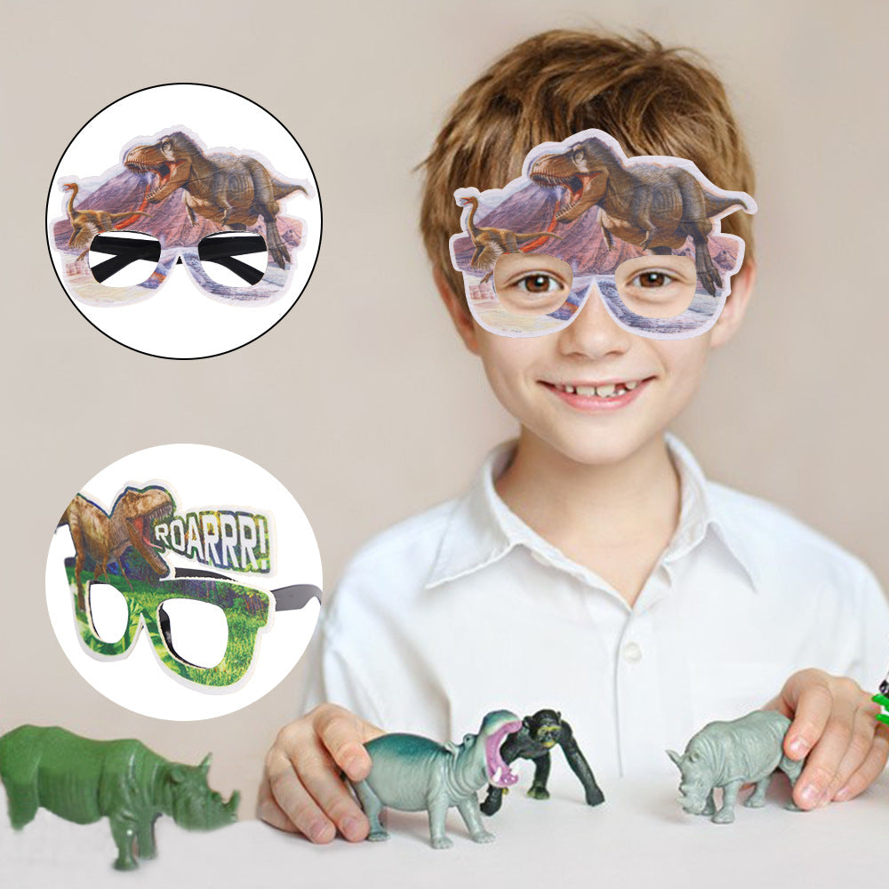 Children's Birthday Party Decorations Dinosaur Glasses Party Atmosphere Dress-Up Photo Props Fun Glasses