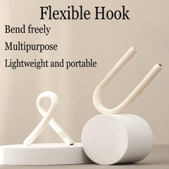 Flexible Hook 11.81In S-Hook Can be Bent at Will Lightweight Storage Hanger Shelf for Bundled Cable Ties Temporary Lock Cell Phone Holder（White）