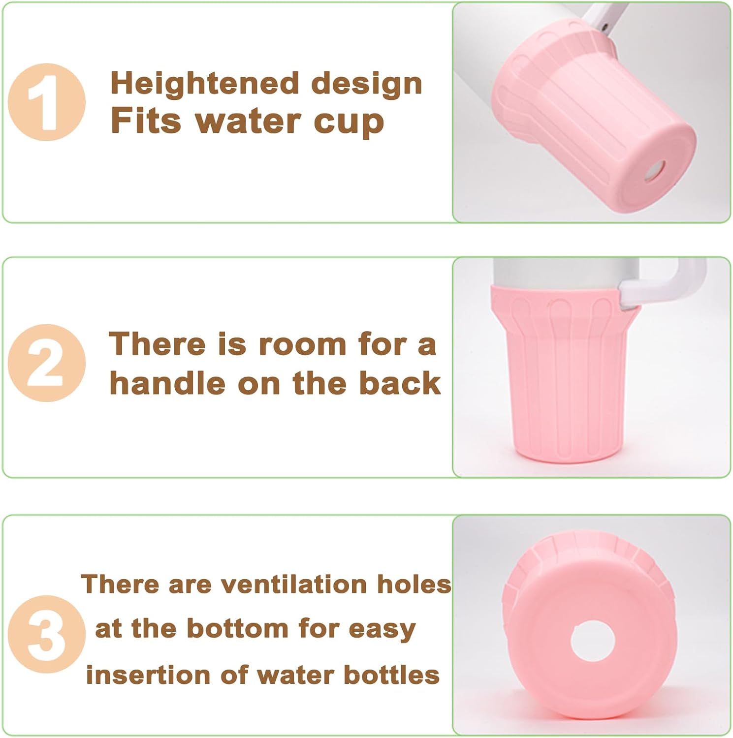 Compatible for Stanley Multi-Functional Silicone Protective Sleeve Kit, Including a 3-Piece Leak-Proof Seal and an Anti-Slip Bottle Bottom kit, Suitable for Stanley Quencher H2.0 30/40oz