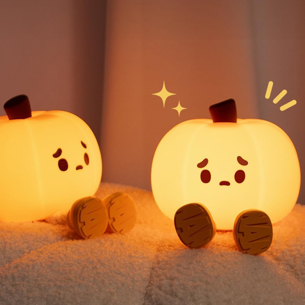 Cute Night Light for Kids Silicone Dimmable Bedside Touch Lamp Nurse Gifts Rechargeable Nursery Nightlight for Breastfeeding Cute Room Decor Halloween Gifts Kawaii Stuff