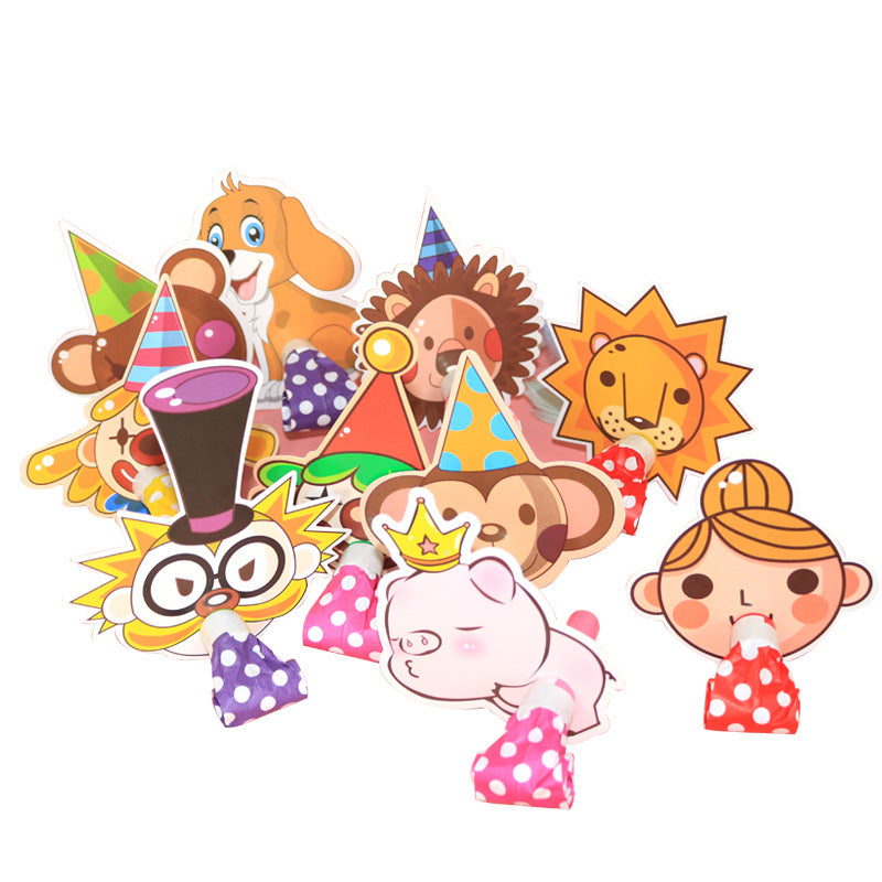 Children's birthday party cartoon roll whistles trumpet blow roll props