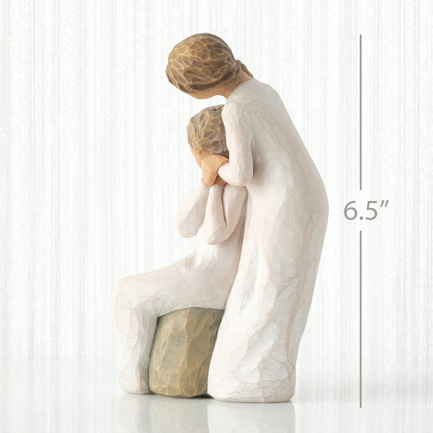 Loving My Mother, Here for You, as You've Always Been for me, Expresses Caring Relationship Between Adult Daughter and Mother, Remembrance of one Much Loved, Sculpted Hand-Painted Figure