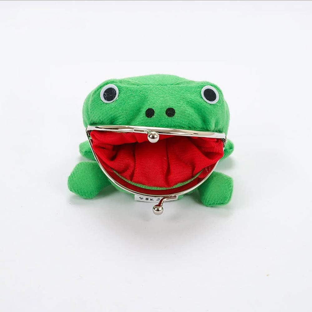 Anime Plush Frog Coin Bag Funny Headset Wallet Key Credit Card Holder Purse Cosplay Cartoon Anime Toy