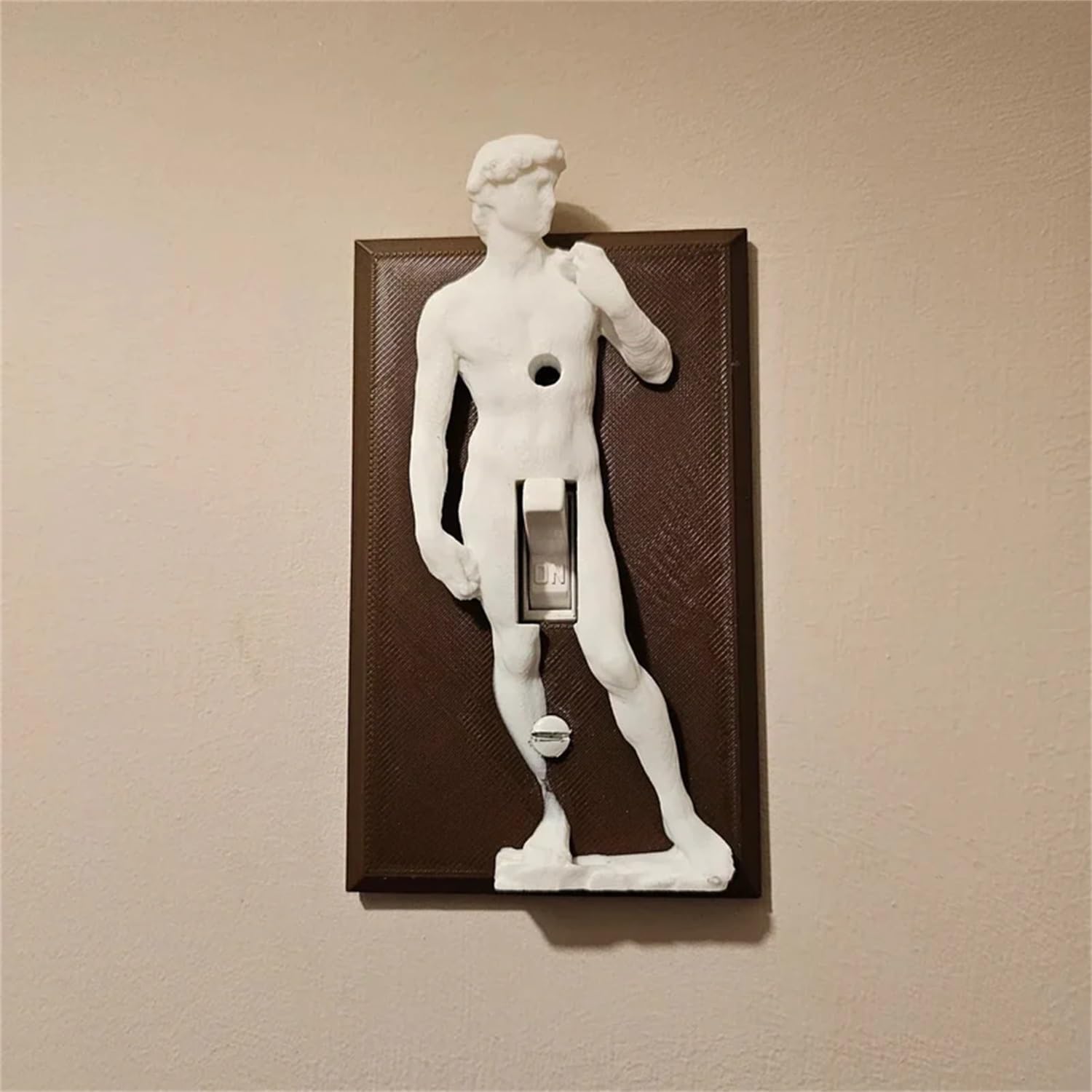 Funny Light Switch Cover, Michelangelo's David 3D Sculpted Light Switch Cover, Polyresin Single Toggle Wall Switch Plate Cover- Statue of David Michelangelo Wall Home Art Decor