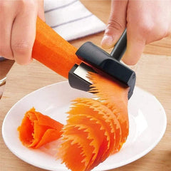 2PCS Spiral Funnel Flower Roller - Carrot Curler and Peeler, Carrot Spiral Shred Slicer, Carrot Vegetable Cutter Spiral Slicer, Flower Roller Peeler Spiral Knife for Kitchen Shredded Tool