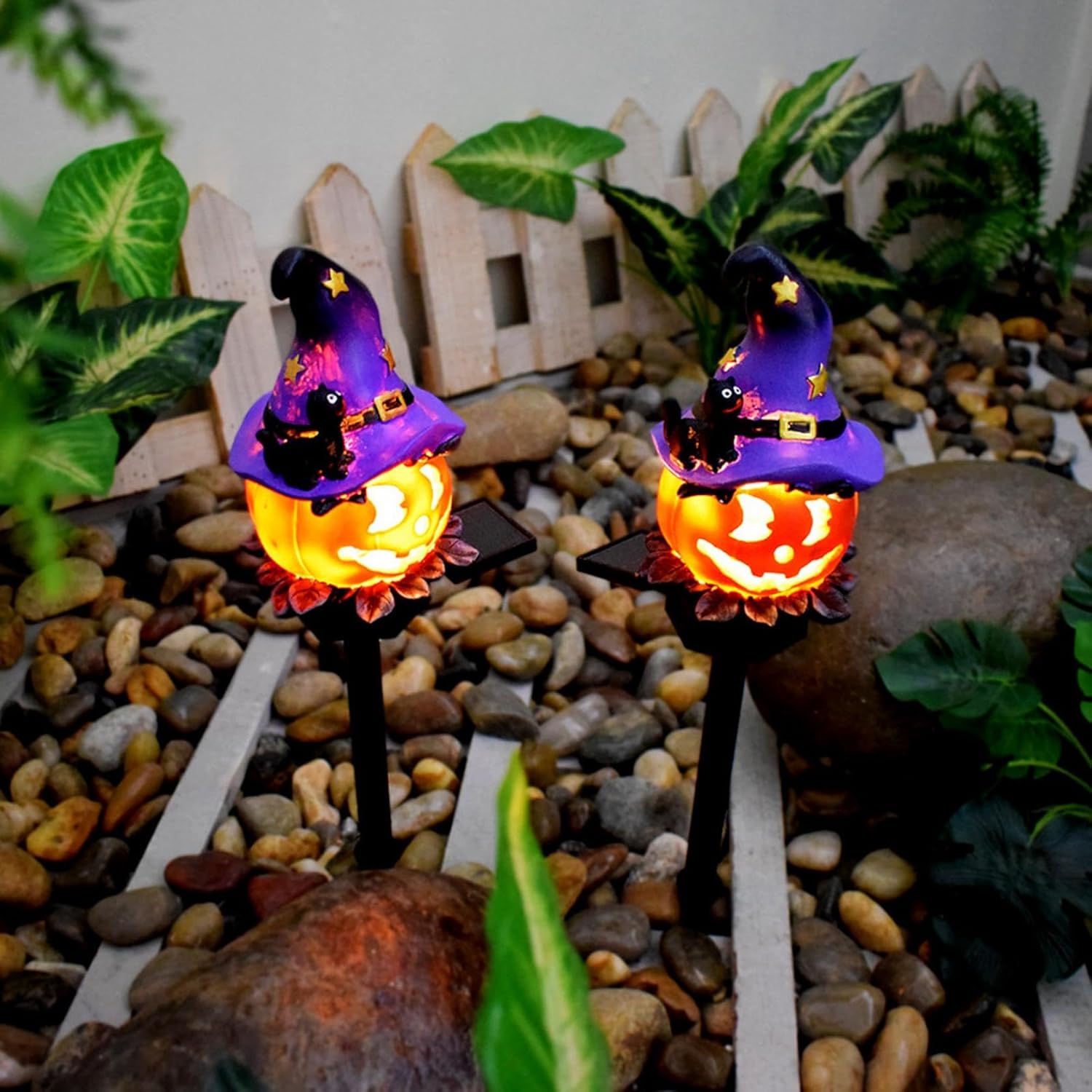 Halloween Decorations, Halloween Yard Stakes Lights, Halloween Decorations Outside Solar Lights, Holiday Party Home Haunted House Yard Art for Lawn Yard Indoor/Outdoor