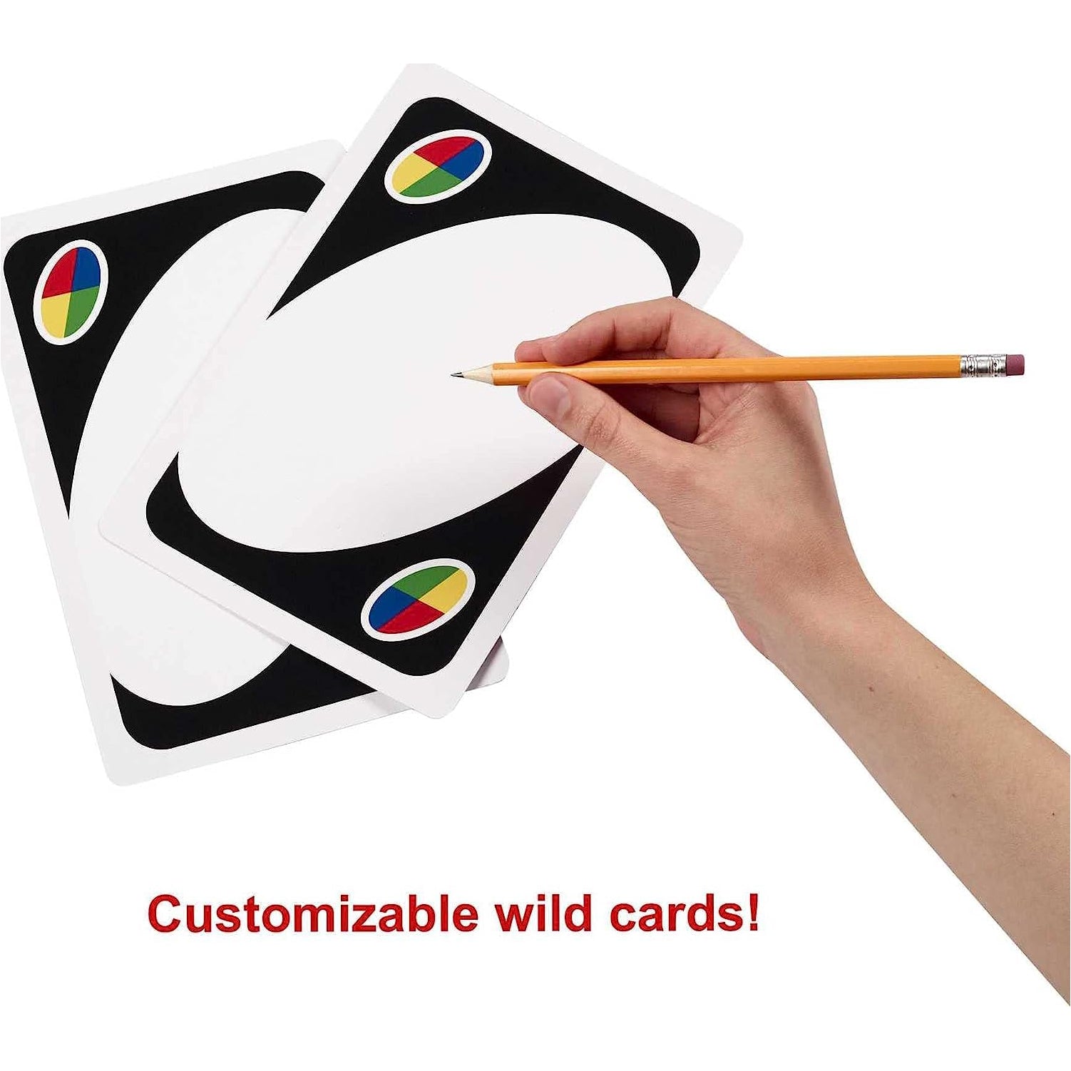 UNO Card Game for Kids, Adults & Family Night, Oversized Cards & Customizable Wild Cards for 2-10 Players