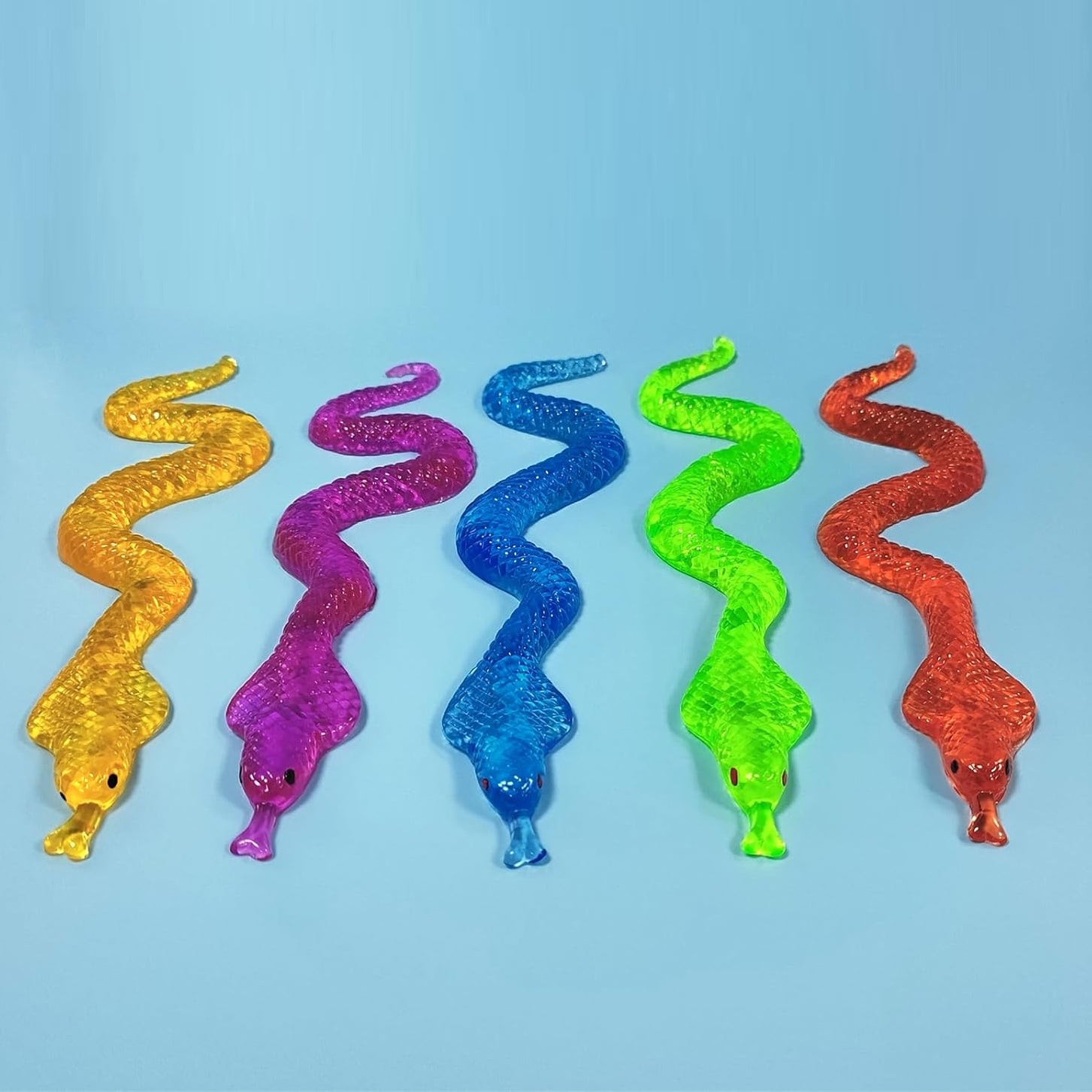 5Pack Super Stretch Sticky Snake Mochi Squishy Toys,Goodie Bag Stuffers,Classroom Prizes,Birthday,Party Favors