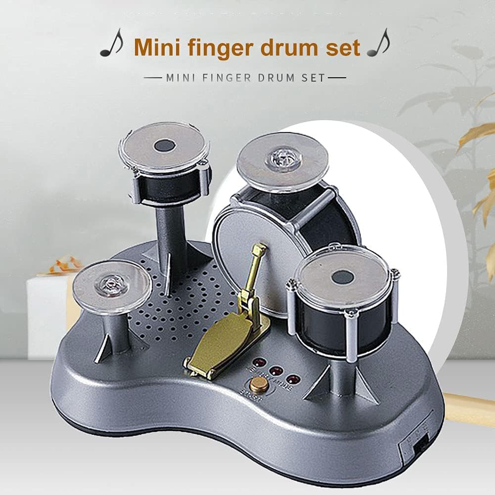 Kids drum set Imports Electronic Mini Finger Drum Desktop Novelty Set with Sounds and Lights,Finger Touch Drum, Novel Desktop Drum Kit