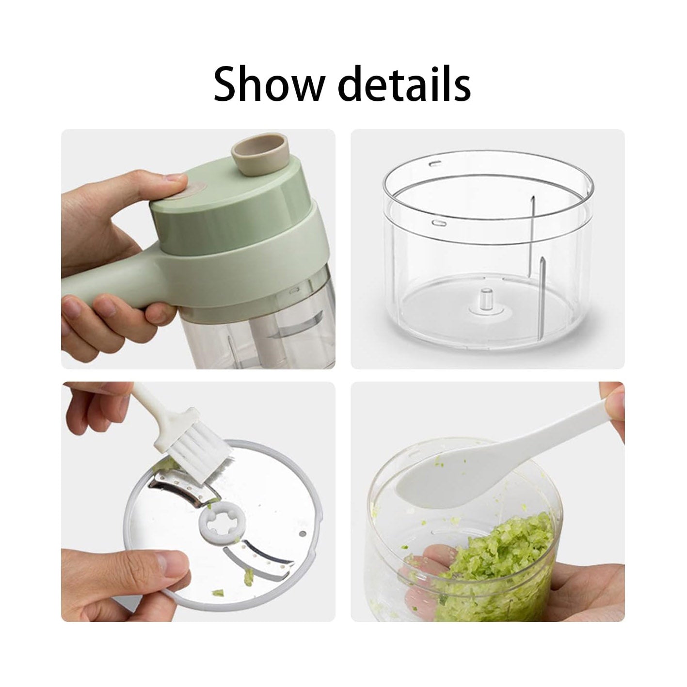 4 In 1 Vegetable Cutter Handheld Electric Food Slicer Set Wireless Fruit Processor Kitchen Portable Cook Chopper Tool simple