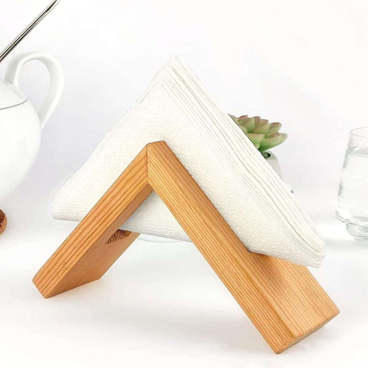 Wooden Napkin Holder, Restaurant Tissue Paper Holder for Kitchen Table Office Bedroom Restaurant Cafe Vintage Home Bar