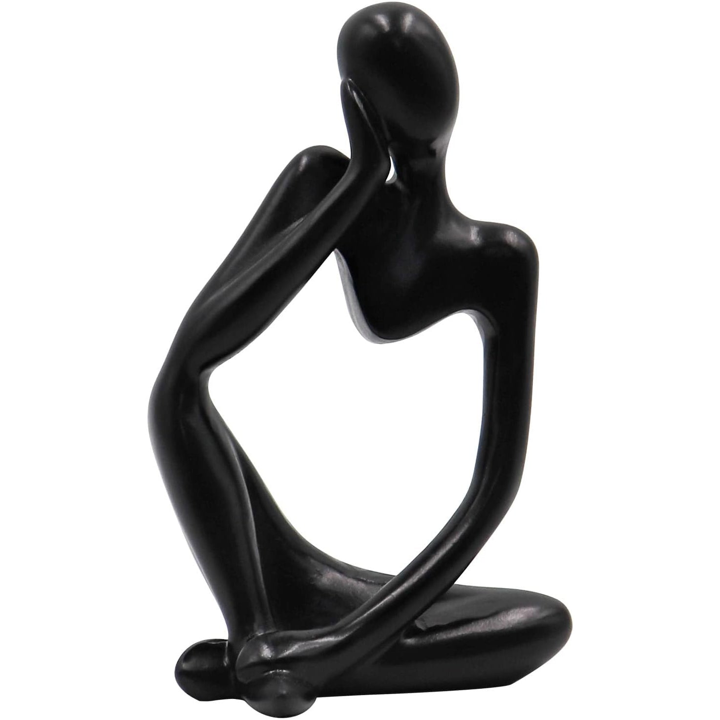 Thinker Statues and Sculptures, Resin Thinker Statue Ornaments, Abstract Style Sculptures, Housewarming Gifts, Housewarming Decorations, Living Room Dining Desk Decorations(Black Right, Small)