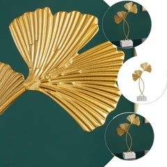 Golden Ginkgo Leaves Figurines Statue,Leaf Shape Sculpture Desktop Decor Nordic Office Living Room Ornaments Home Decoration