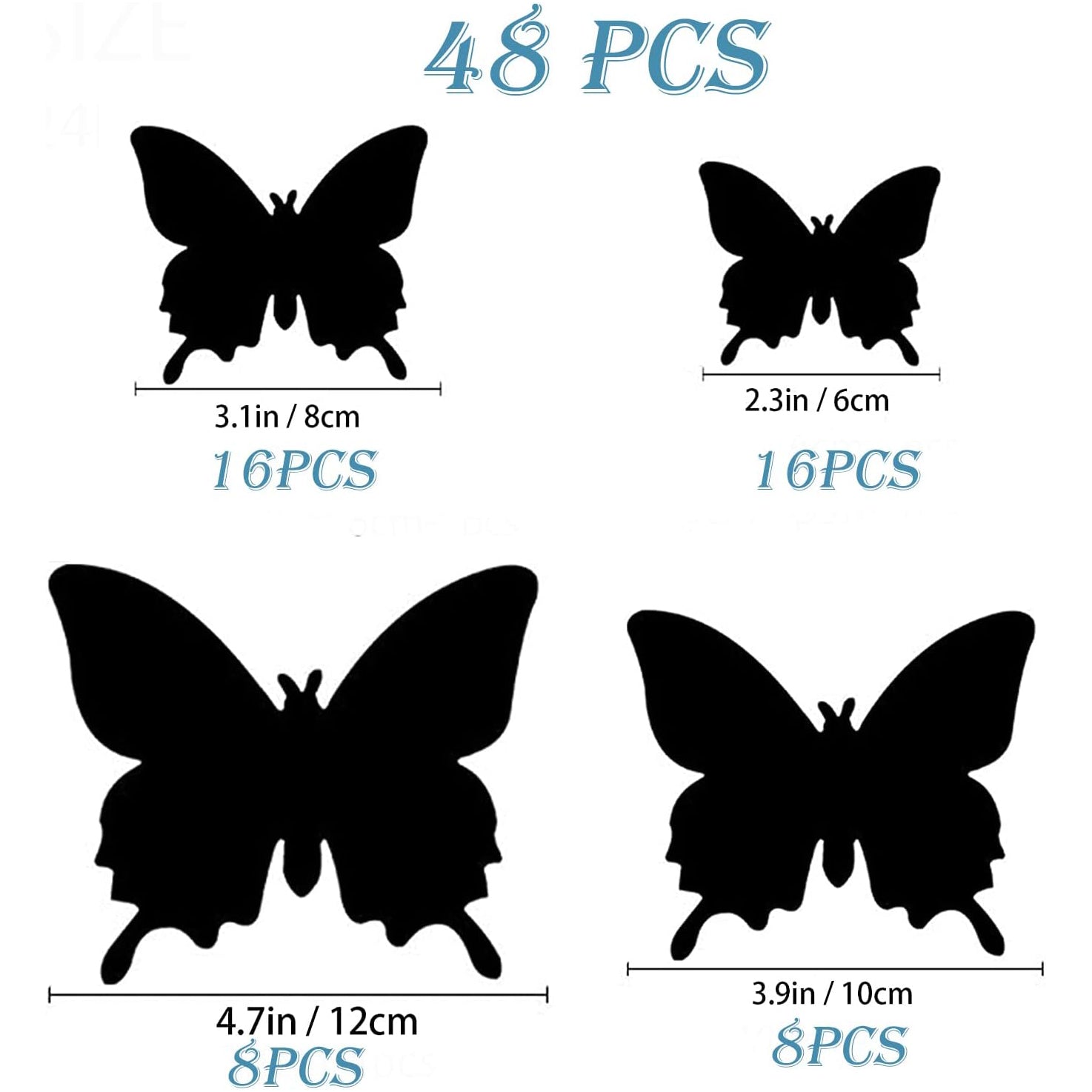 Butterfly Wall Decor 24 PCS, 3D Butterflies Stickers for Party Decorations with Magnets