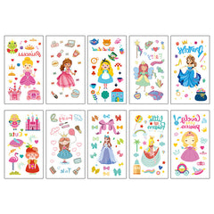 Party Time Temporary Tattoo Themed Birthday Party Decoration Supplies Like Princess/Mermaid gifts Girl Boy School Prize Carnival