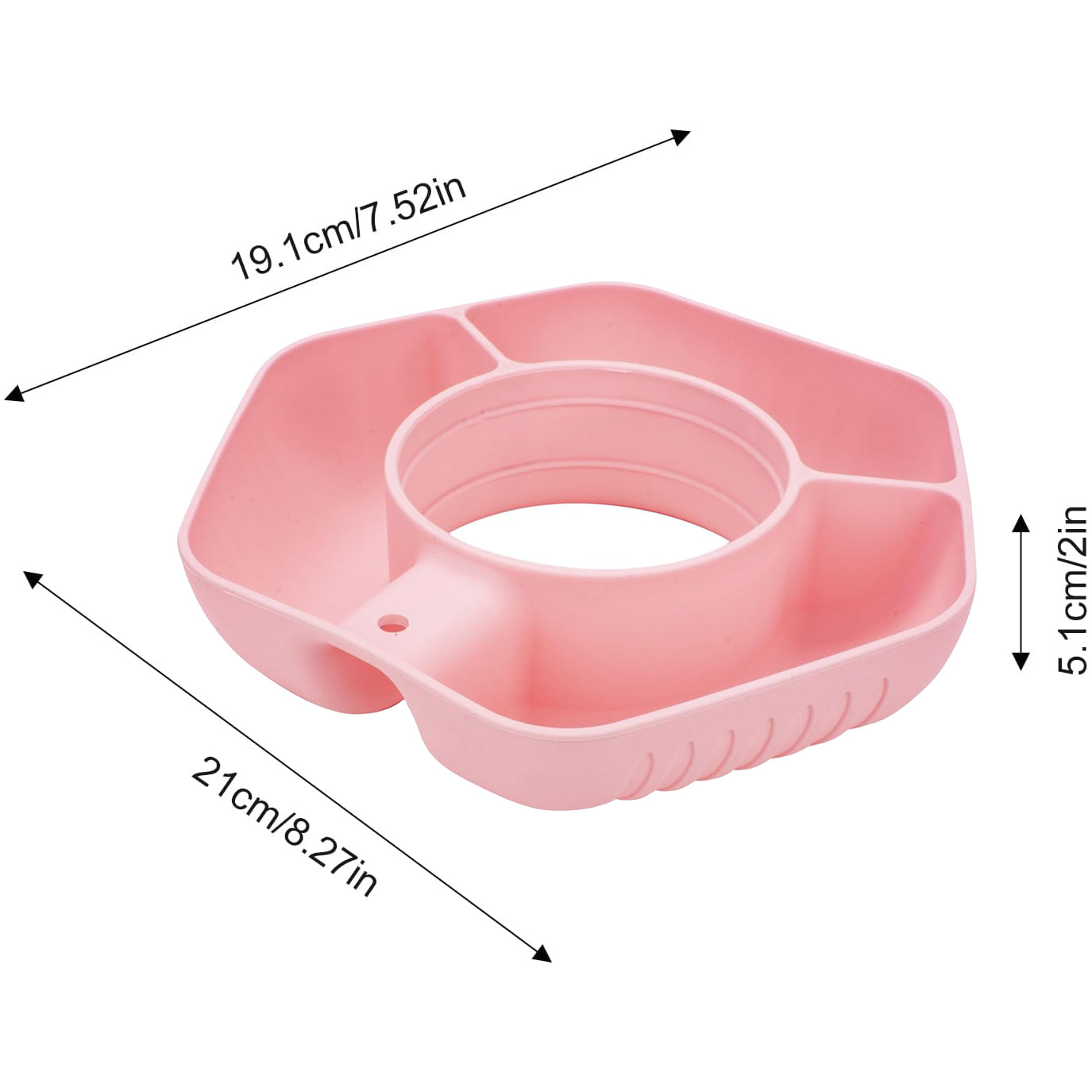 Round Divided Serving Platter, Box Snack Storage Fruit Bowl Container 3 Compartments, Silicone Snack Ring Tray Platter