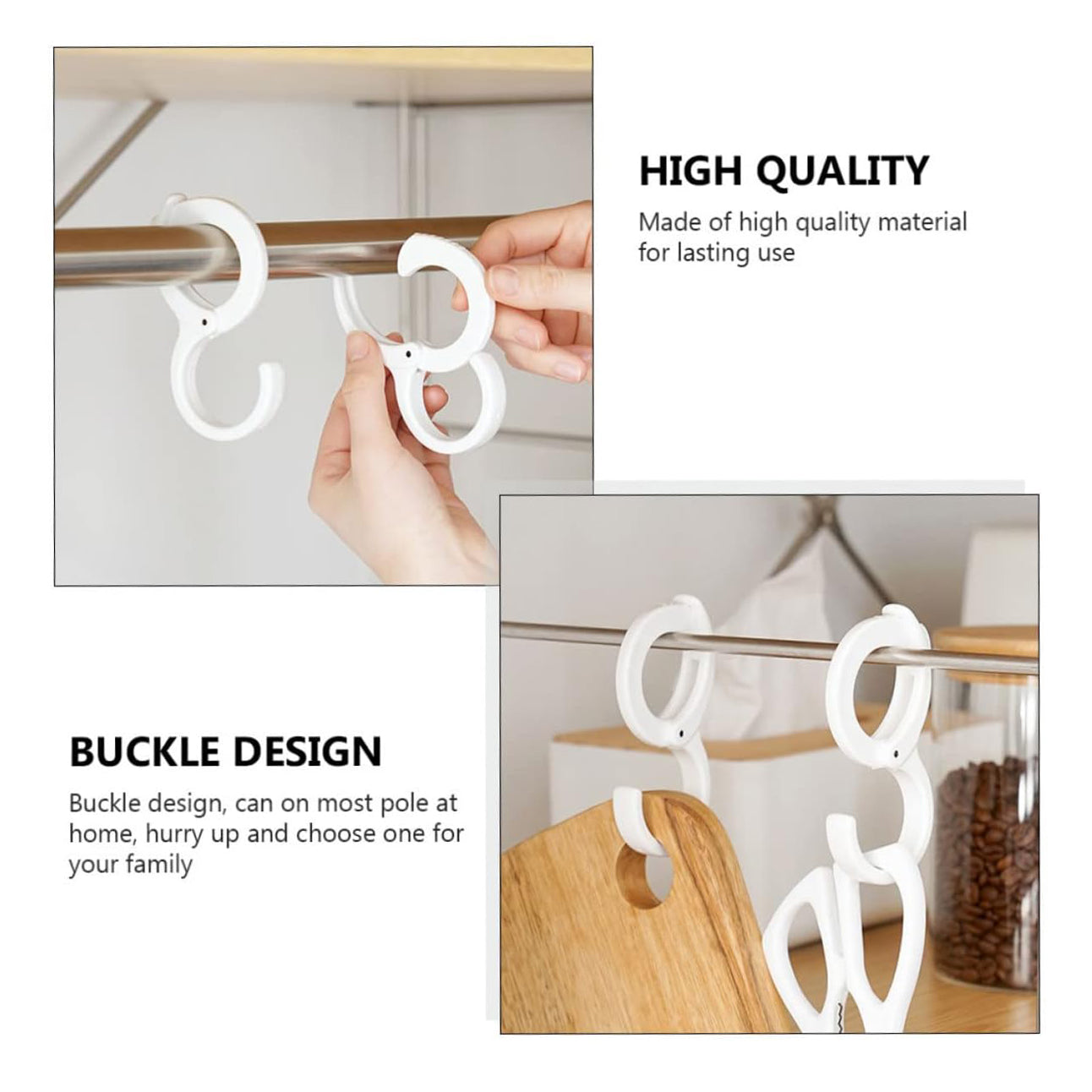 4pcs S-Shaped Snap Hook Plastic s Shaped Hook Metal Clothes Rack Practical Hangers Hanging Plant Hook S Shaped Hooks Kitchen S-Shaped Buckle Abs Small Tools White Simple