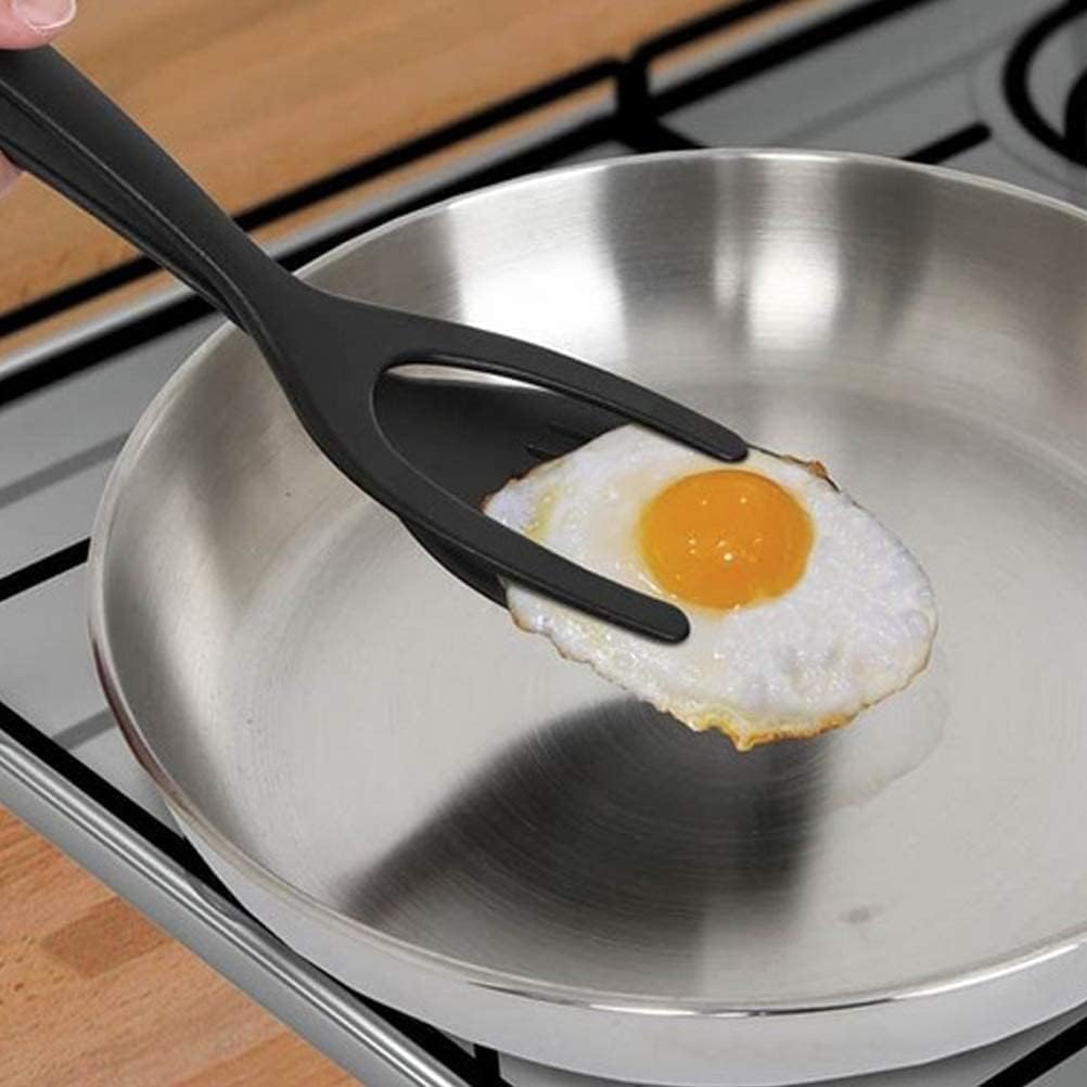 2 in 1 Grip and Flip Spatula Egg Flipper Spatula Tong for Pancake French Toast Omelet Making Home Kitchen Cooking Tool