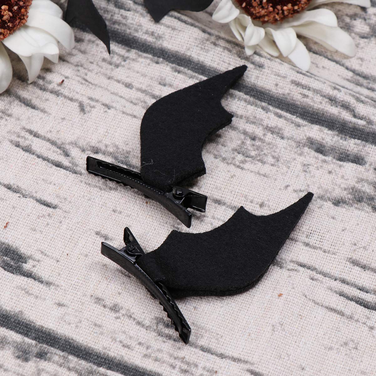 6 Pieces Bat Hair Clips Halloween Bat Wings Hair Clips Devil Wing Hair Barrettes Black Horror Hairpins Goth Accessories for Party Cosplay Props