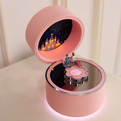 Rotating Music Box Gift Set Sensor Ring Box Light Elegant Jewelry Packaging Luxury Necklace Box