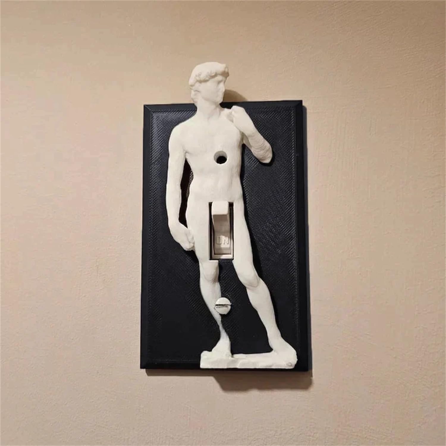 Funny Light Switch Cover, Michelangelo's David 3D Sculpted Light Switch Cover, Polyresin Single Toggle Wall Switch Plate Cover- Statue of David Michelangelo Wall Home Art Decor