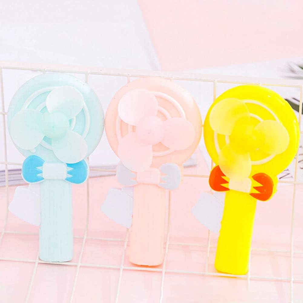 Handheld Face Fan, Cute Lollipop Handheld Manual Fan Mini Portable Hand Pressure Children Kids Toy - Random Color