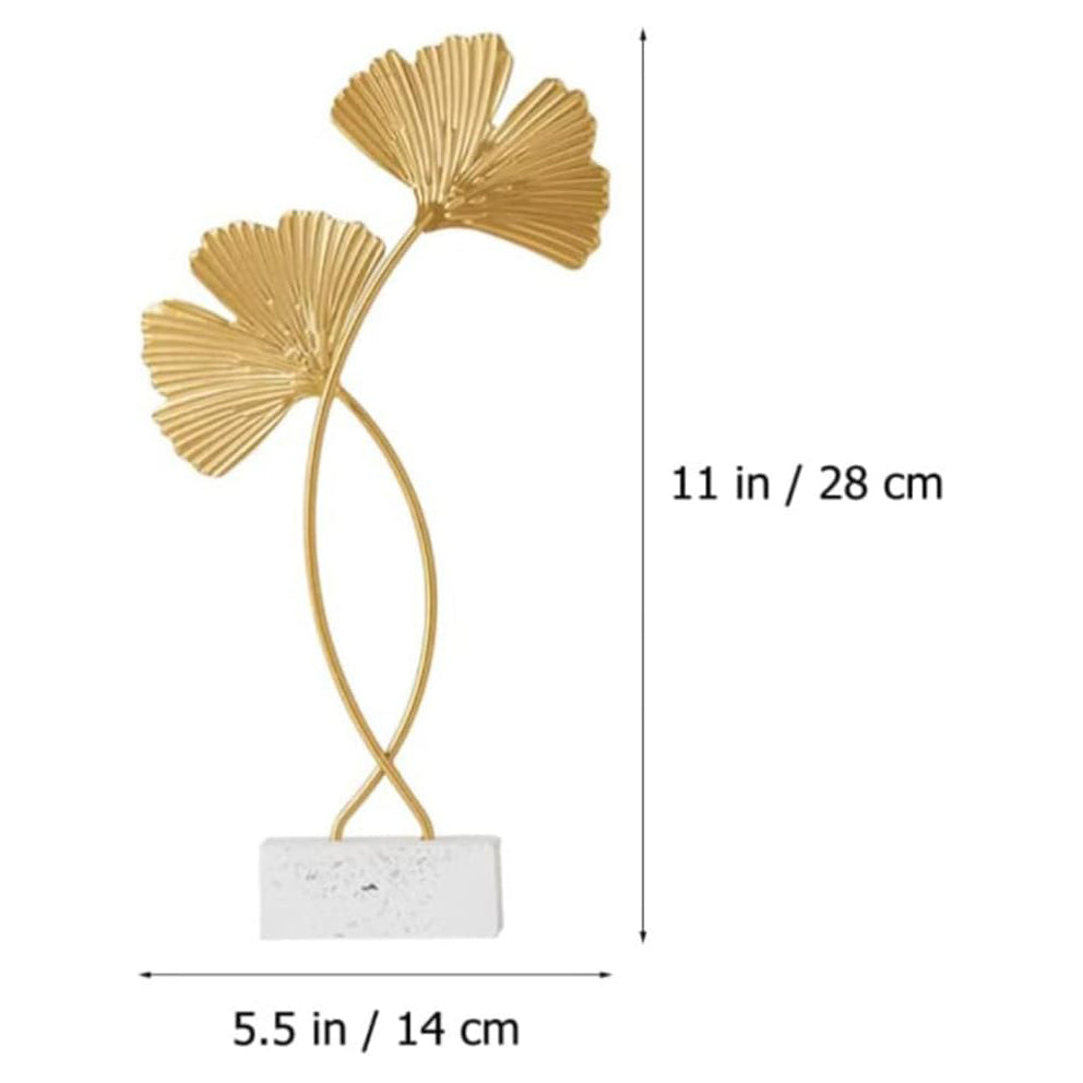 Golden Ginkgo Leaves Figurines Statue,Leaf Shape Sculpture Desktop Decor Nordic Office Living Room Ornaments Home Decoration