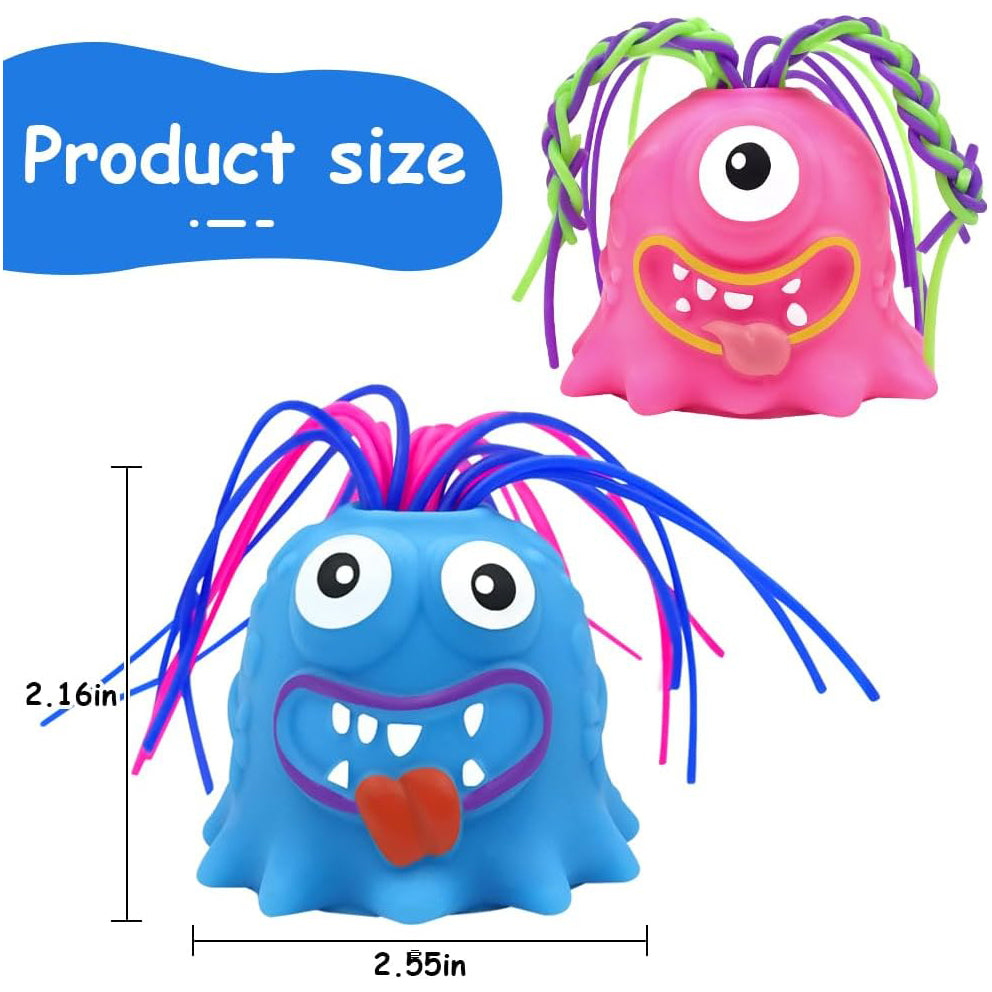 2 PCS Stress Relief Screaming Monster Toys, Funny Hair-Pulling Anti Anxiety Toys, Novelty Fidget Toys for 3+ Years Kids Teens