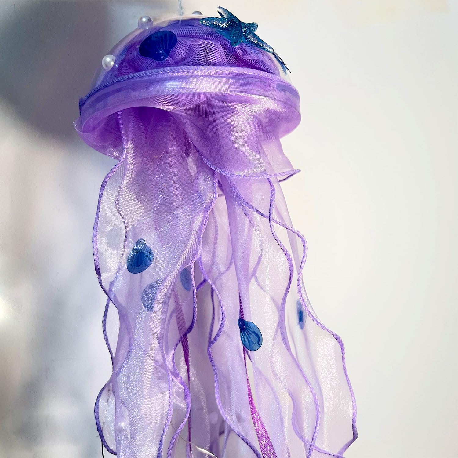 Jellyfish Lamp Led Lantern Decorations for Nursery Birthday Gift | Ocean Theme Décor | Purple Hanging Jelly Fish Light for Bedroom Little Mermaid Birthday Party Baby Shower