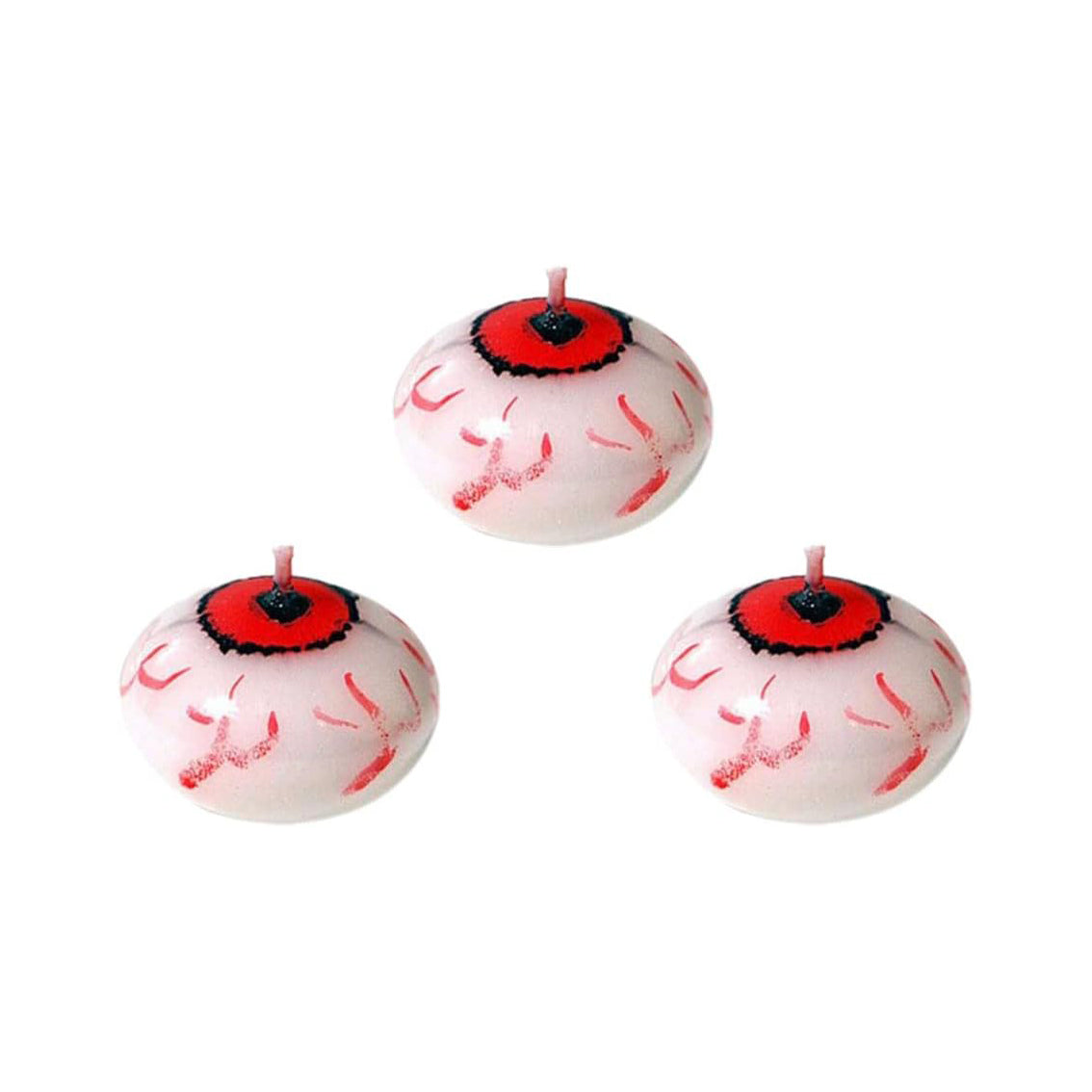 3 Pack Halloween Candles Decor, Halloween Round Eyeball Burning Candle Scary Eyeball Floating Eyeball Candles Halloween Party Decorations Table Candles Halloween Decor