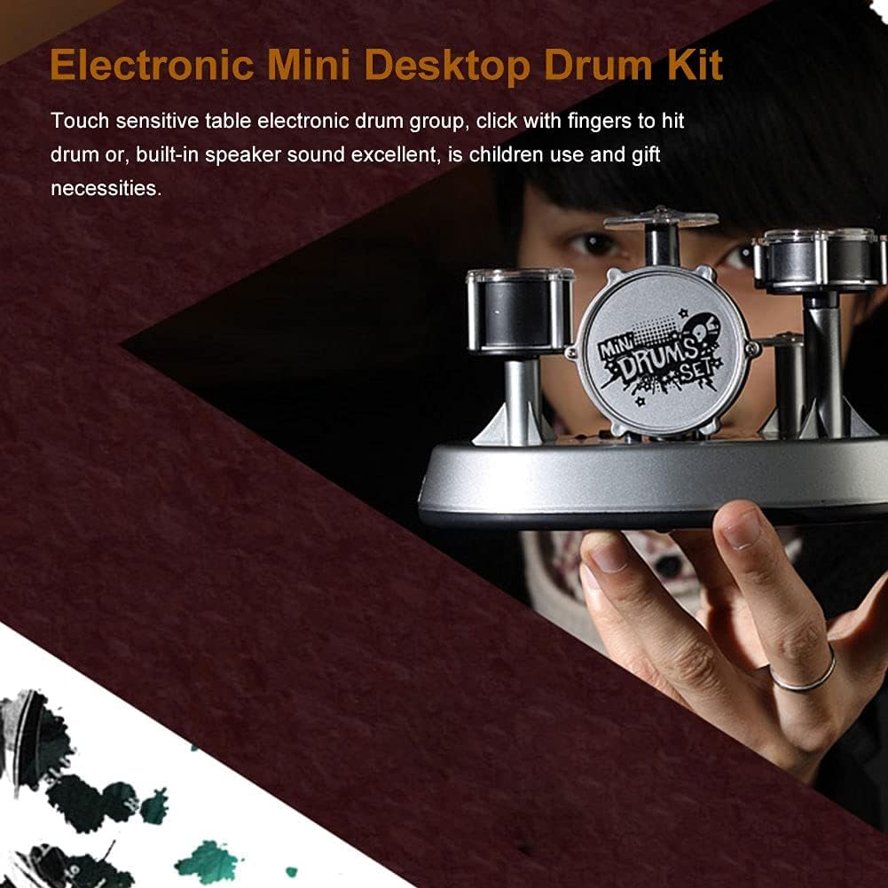 Kids drum set Imports Electronic Mini Finger Drum Desktop Novelty Set with Sounds and Lights,Finger Touch Drum, Novel Desktop Drum Kit