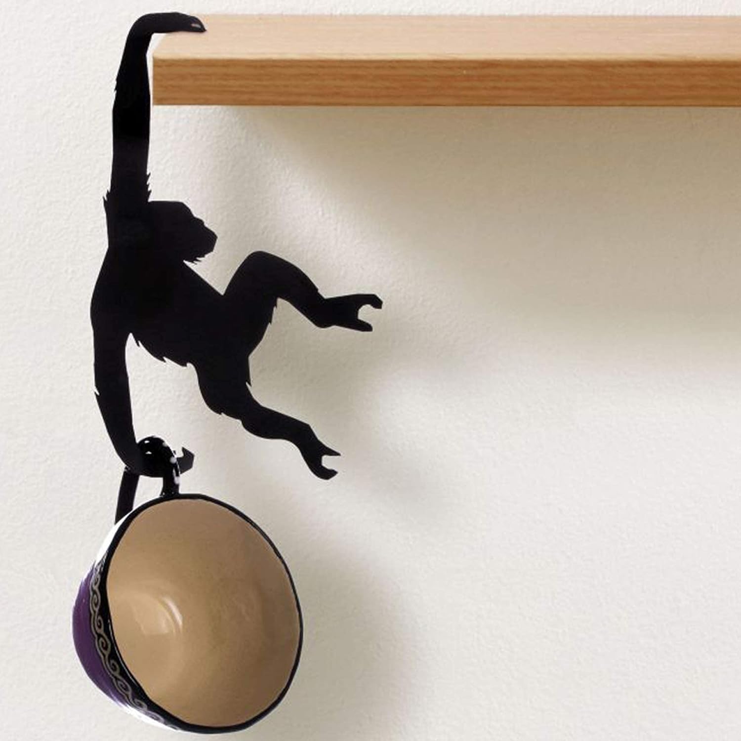 Unique Banana Holder Balance Hook - Magic Hook for Hanging Plants Jackets Keys or Stylish Purse Hanger - Perfect for Kitchen Dorm Room Bedroom and Entryway for Home or Office (Chimp)