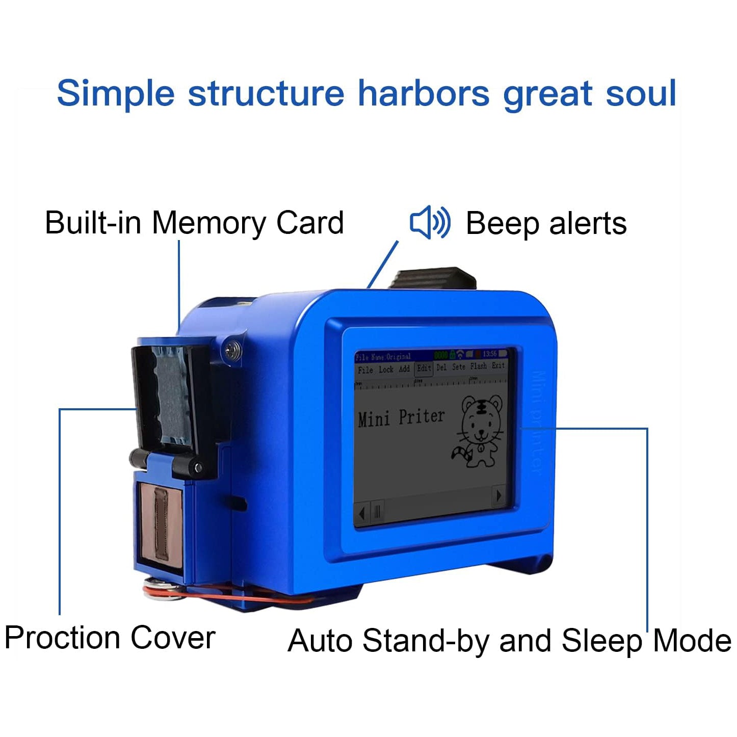 Upgraded Mini Inkjet Printer for All Materials PC11 Plus, 25 Languages & Quick-Drying Ink Cartridge, Portable Pocket Marking Device for Date Time Barcode Logo Qrcode Batch Number Image Icons