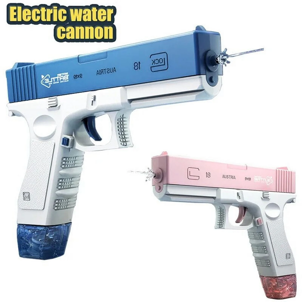 Electric Water Gun Children Toy Water Glock Toys for Boys High-pressure Strong Charging Energy Bared Water Pistol Kids Toys Gift Glock