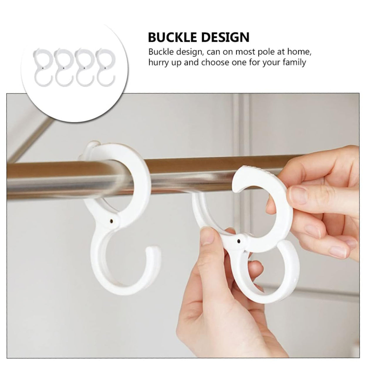 4pcs S-Shaped Snap Hook Plastic s Shaped Hook Metal Clothes Rack Practical Hangers Hanging Plant Hook S Shaped Hooks Kitchen S-Shaped Buckle Abs Small Tools White Simple