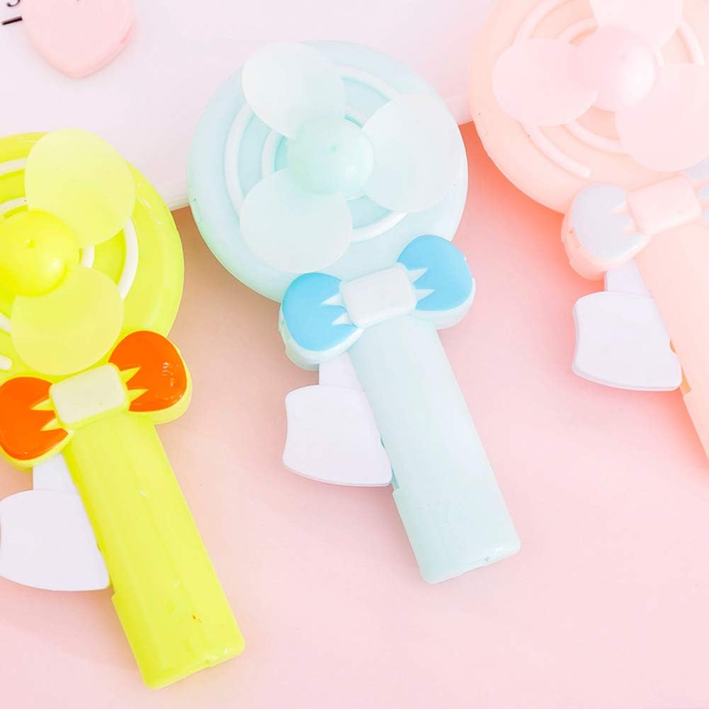 Handheld Face Fan, Cute Lollipop Handheld Manual Fan Mini Portable Hand Pressure Children Kids Toy - Random Color