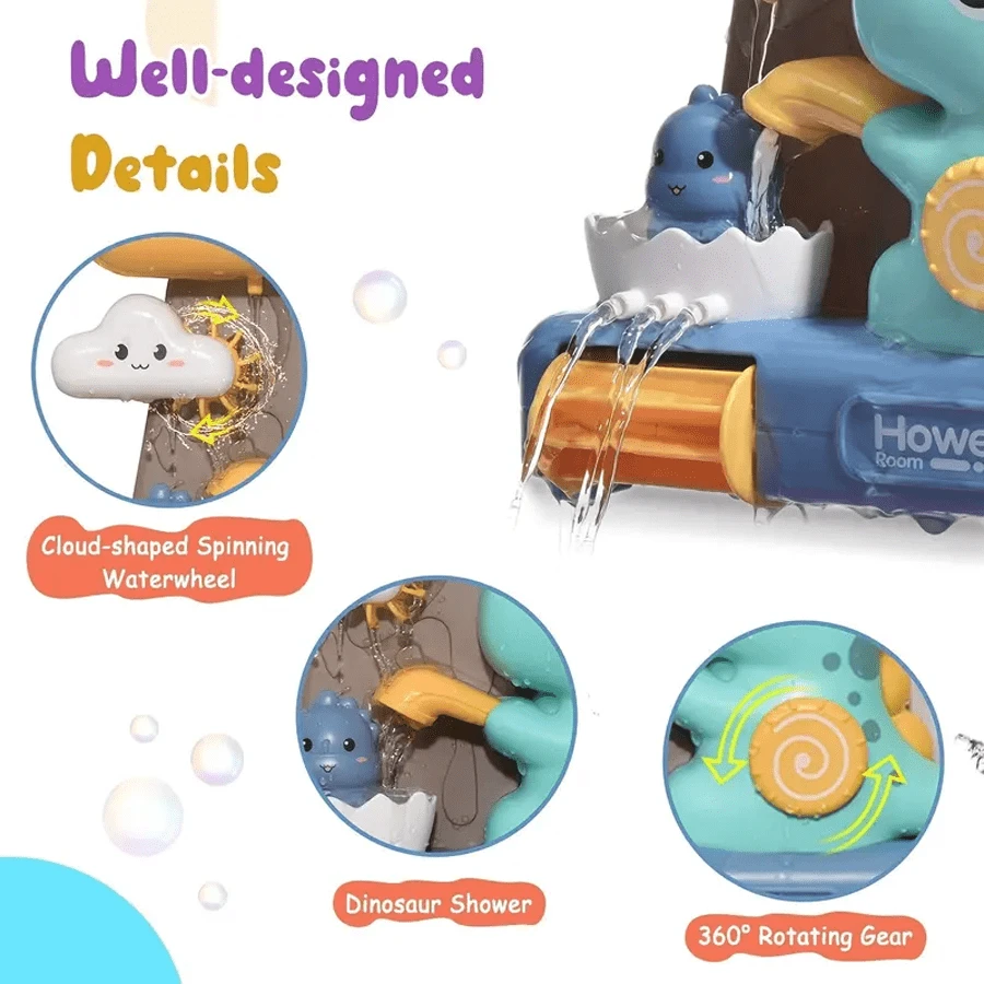 1PC Suction Cup Dinosaur Bath Toy Indoor Water Bath Toy Cartoon Dinosaur Shape More Suitable For Toddlers 1-3 Years Old Boys And Girls Birthday Gifts