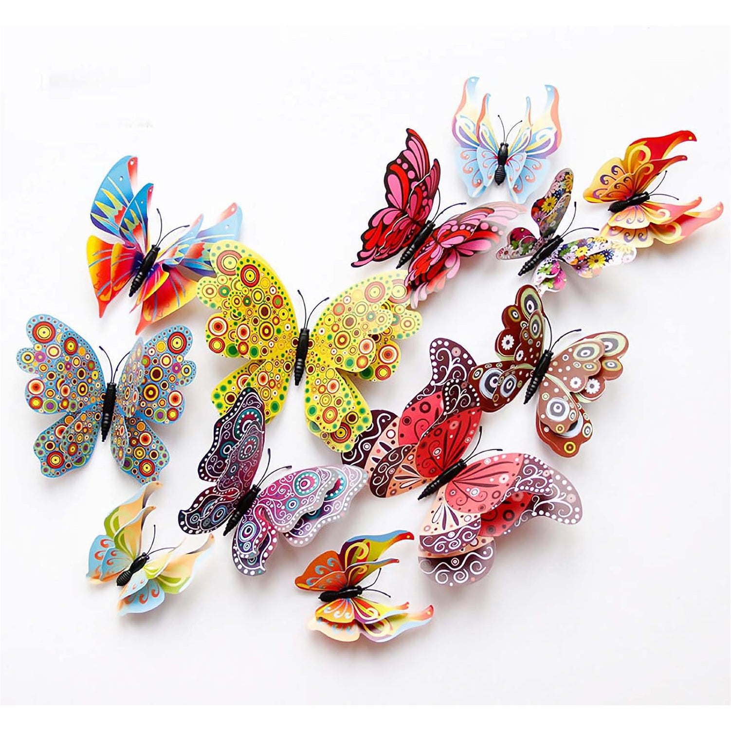 Butterfly Wall Decor 24 PCS, 3D Butterflies Stickers for Party Decorations with Magnets