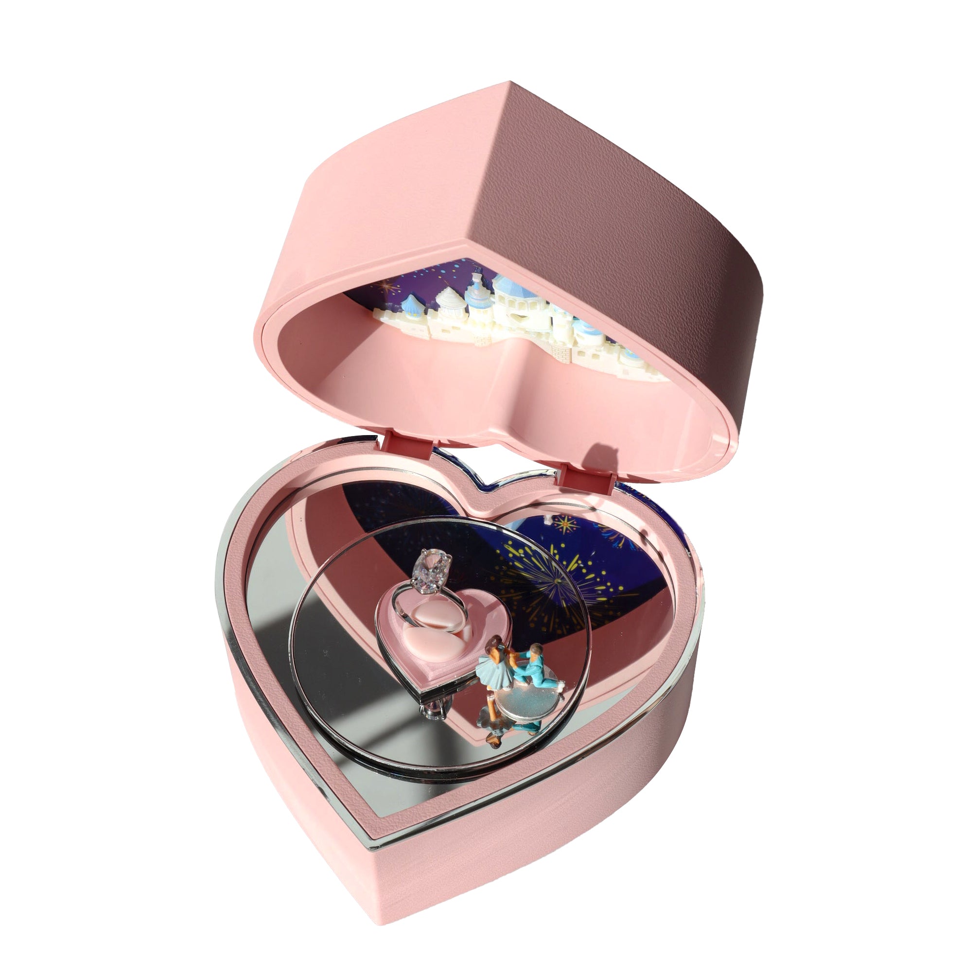 Rotating Music Box Gift Set Sensor Ring Box Light Elegant Jewelry Packaging Luxury Necklace Box