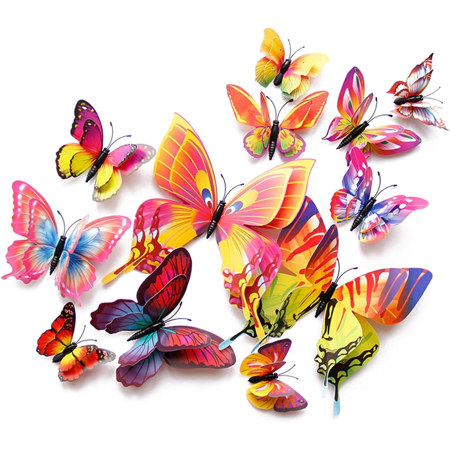 Butterfly Wall Decor 24 PCS, 3D Butterflies Stickers for Party Decorations with Magnets